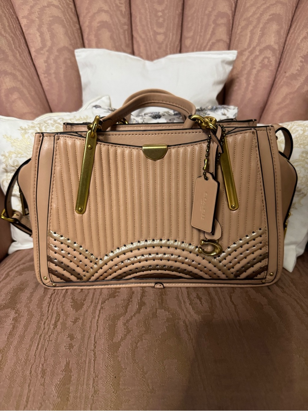 Coach Dreamer 27 Satchel in Blush Pink